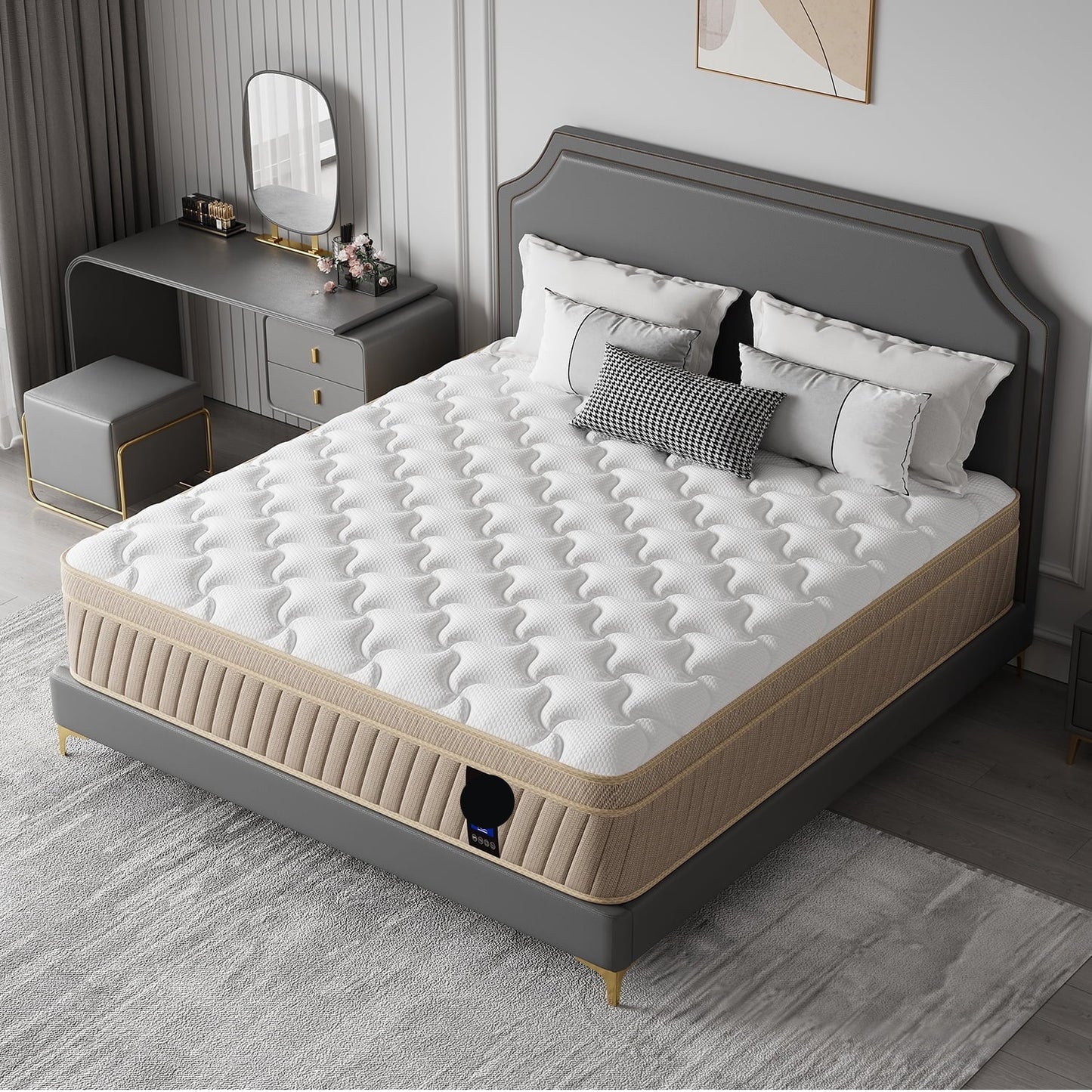 10"12" Twin Full Queen Size Mattress in a Box Hybrid Pocket Spring Memory Foam