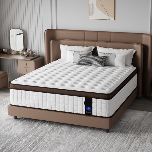 Full Mattress, 12" Gel Memory Foam & Pocket Spring Hybrid Mattress in a Box, Medium Firm, CertiPUR-US Certified