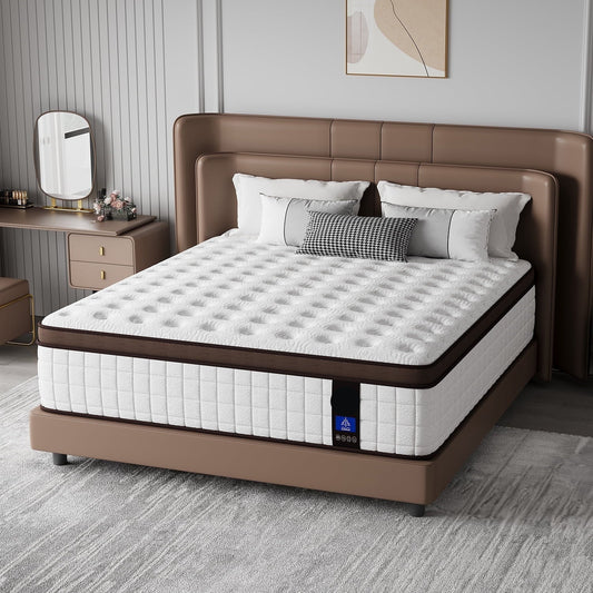 Twin Mattress, 12" Gel Memory Foam & Pocket Spring Hybrid Mattress in a Box, Medium Firm, CertiPUR-US Certified