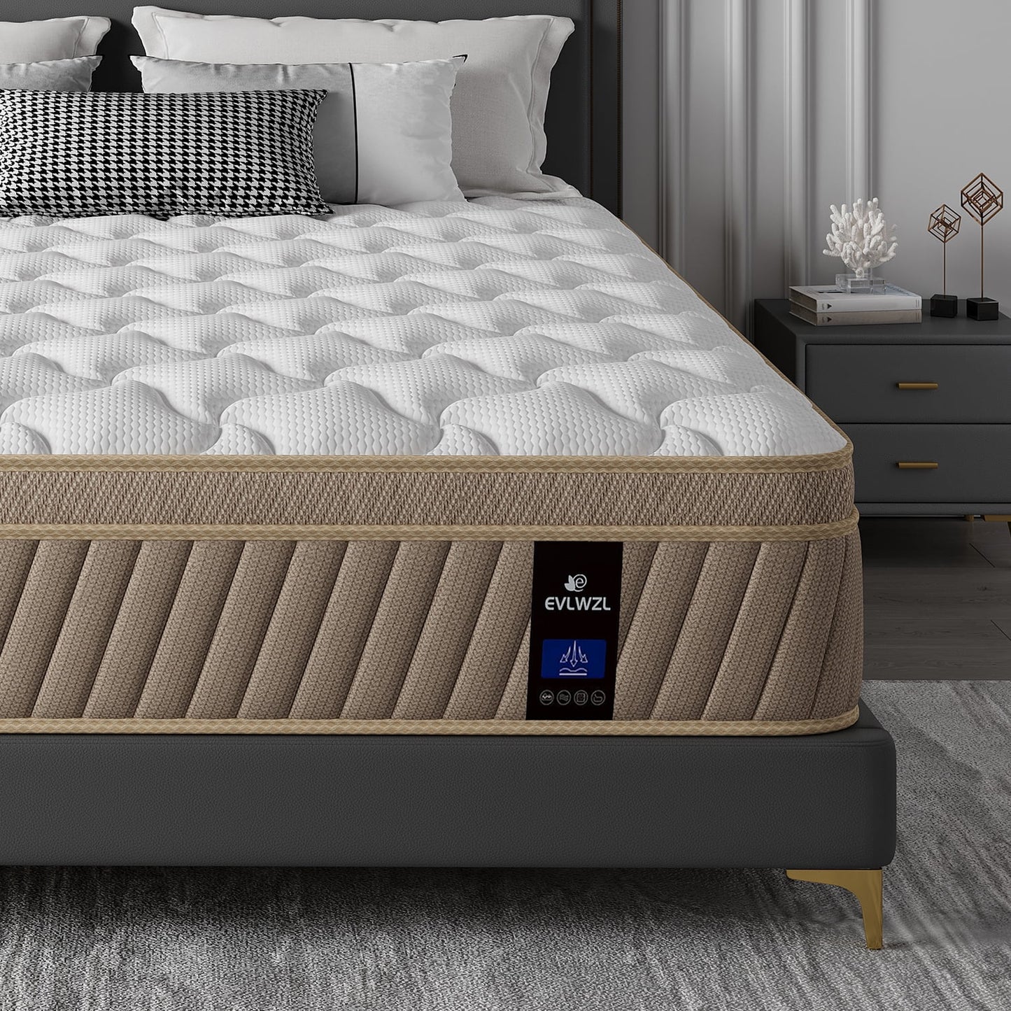 12" CertiPUR-US Certified Memory Foam Pocket Spring Mattress,Hybrid Innerspring Mattress,Full Mattress in a Box