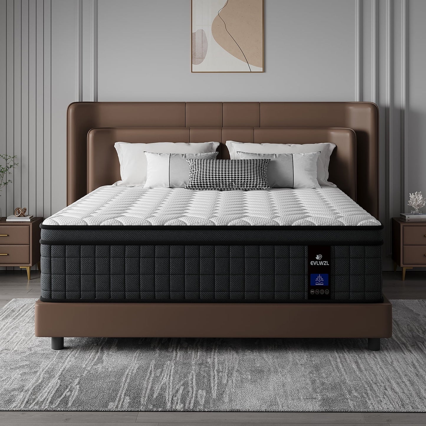Queen Mattress, 12 Inch Hybrid Gel Memory Foam Mattress with Individually Wrapped Pocket Coils, Medium Firm Support, Pressure Relief, Mattress in a Box