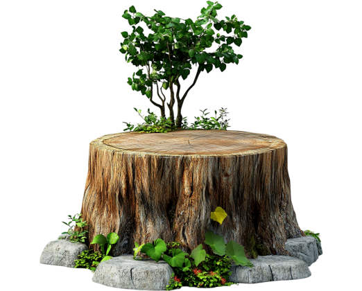 Tree stump planter